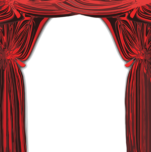 Red Stage Curtain design vector graphic 04