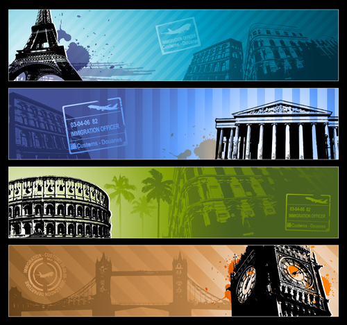 Modern Travel background set 03