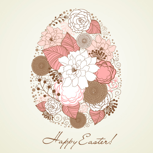 Hand painted Easter Pattern free vector 04