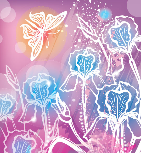 Abstract Flower free vector 05