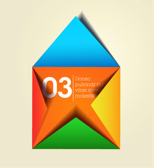 free vector color Origami 02