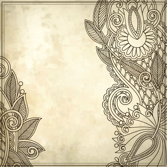 Elements of Vintage Floral Borders art vector 01