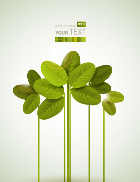 Shiny Leaves vector background 02