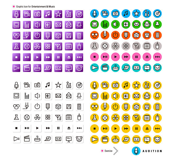 Line graphic icons vector