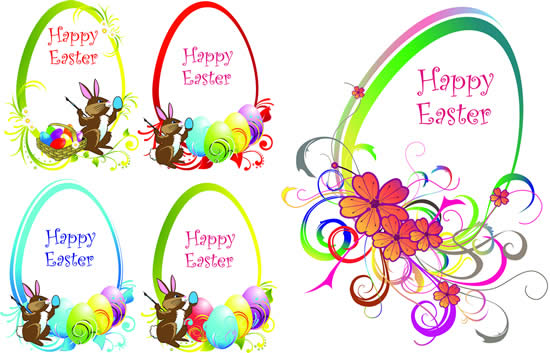 Easter border vector