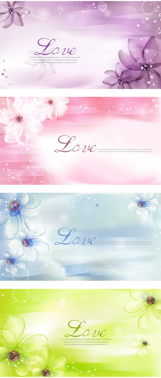 Dream flower background vector graphics