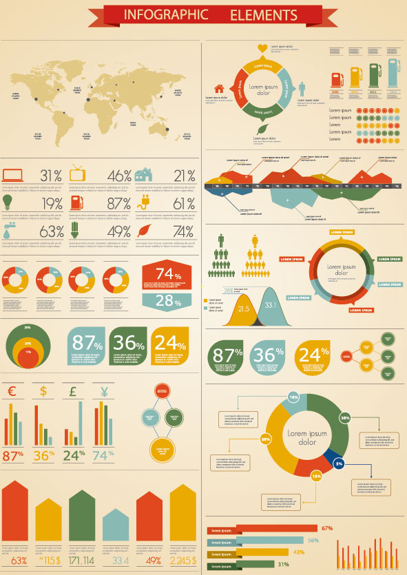 graphical chart 05 design vector