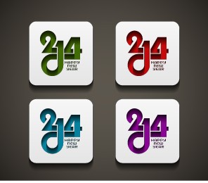 2014 Happy New Year creative cards vector 04