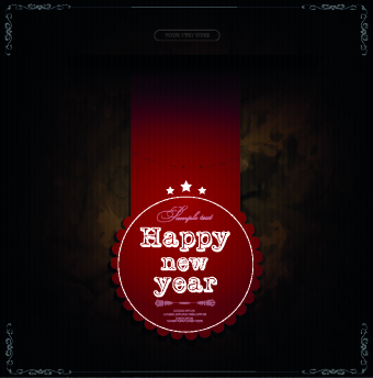 2014 New Year labels vector