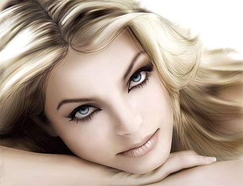 Ultra vivid and beautiful girl Vector