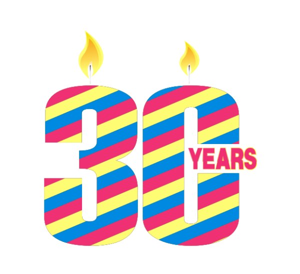 30th anniversary celebration vector design