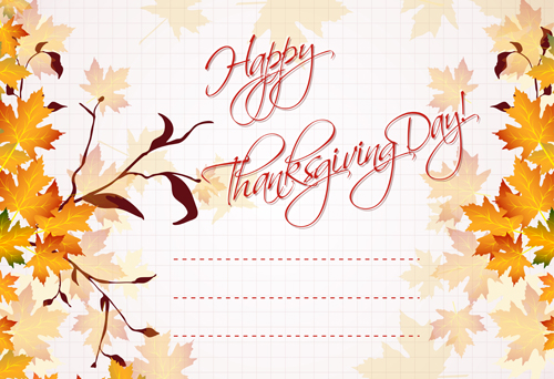 Autumn elements Greeting Cards design vector 02