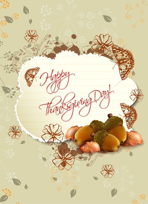 Autumn elements Greeting Cards design vector 03