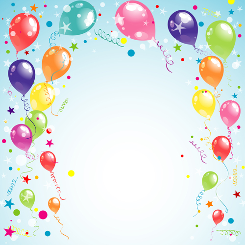 ribbon happy birthday birthday balloon background material background 