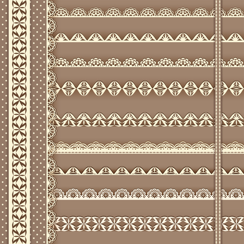 Beautiful lace borders vector design 02