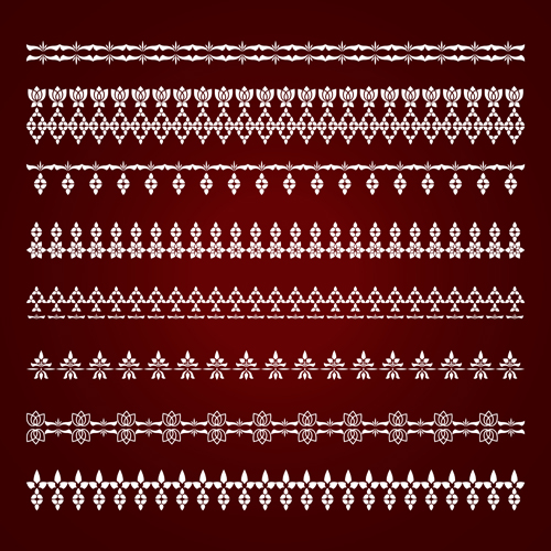 Beautiful lace borders vector design 04