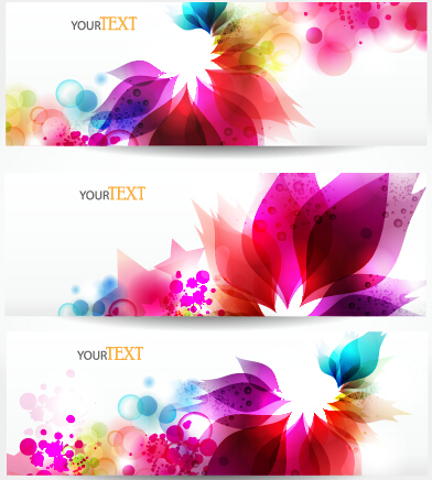 multicolor floral beautiful banners banner 