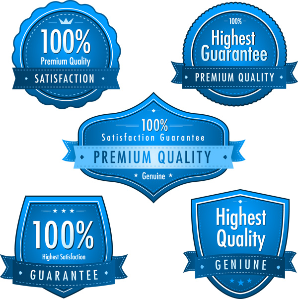 quality premium labels creative blue 