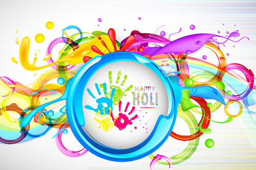 Dynamic holi vector background 01