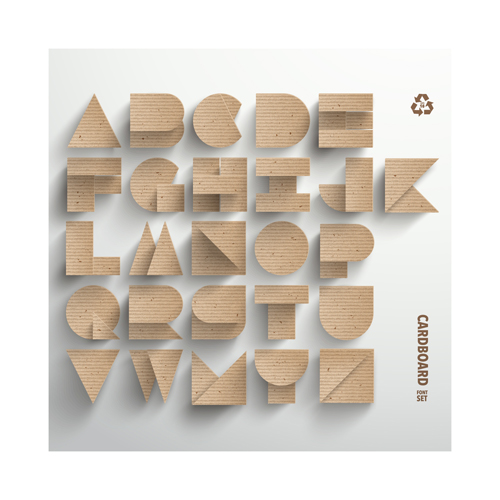 vector cardboard alphabet 
