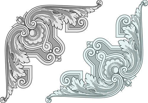 Classical medieval border frame vector 01