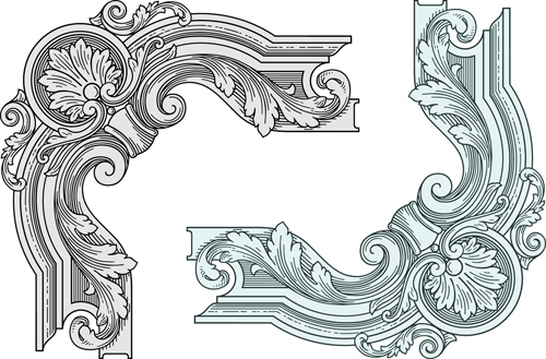 Classical medieval border frame vector 02