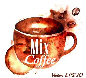 Coffee drawn elements vector 05