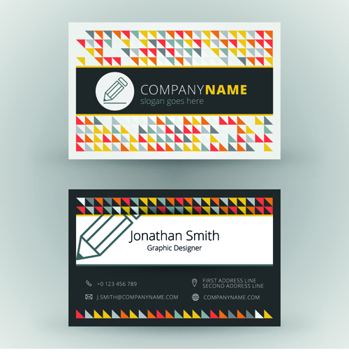 Creative cards business media vector set 06