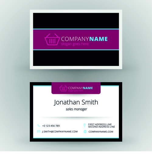 Creative cards business media vector set 07