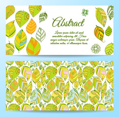 Cute abstract elements banners vectors 04