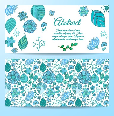 Cute abstract elements banners vectors 05