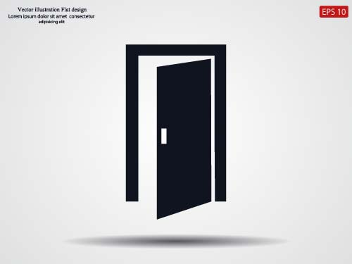 Door black icon vector