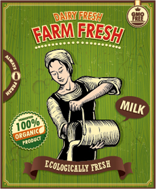 vintage poster fresh food farm 