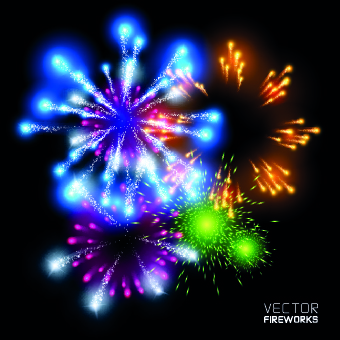 Firework objects vector design 01