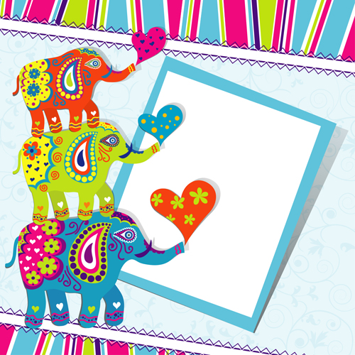happy birthday happy elephants elephant birthday background vector background 