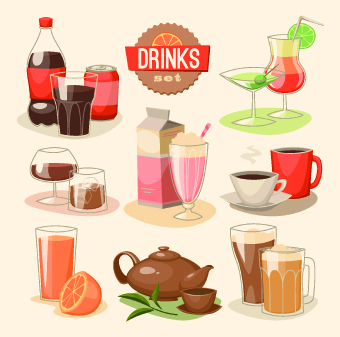 Various Food elements vector set 05