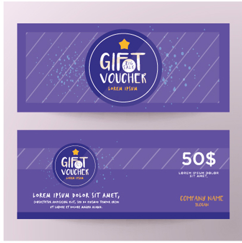 Gift voucher vintage vectors 02