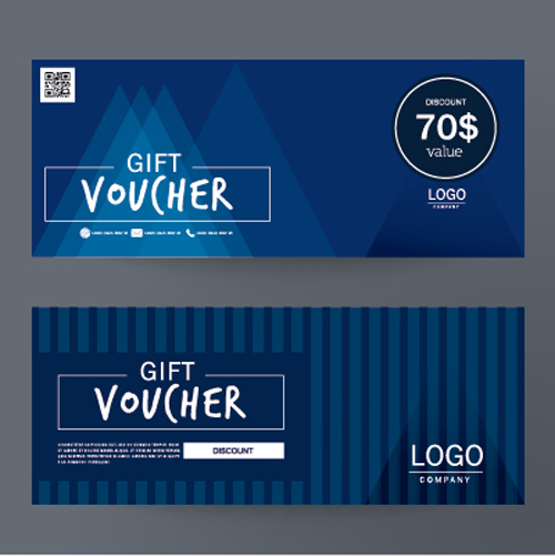 Gift voucher vintage vectors 03
