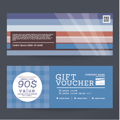 Gift voucher vintage vectors 07