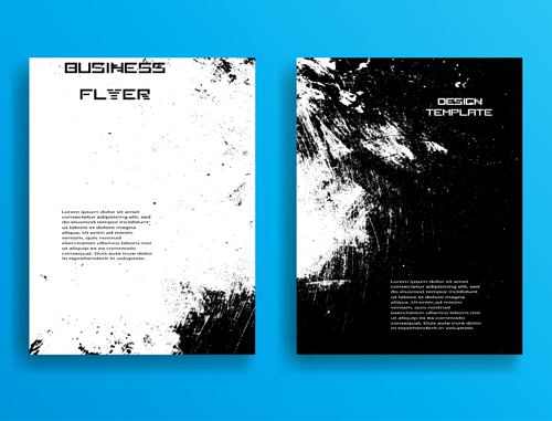 Grunge black business flyer design template