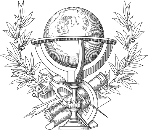 Hand drawn retro tellurion vector