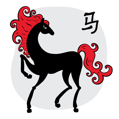 Horse 2014 cute design vector 03