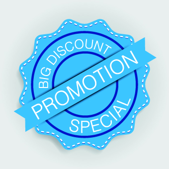 Blue sale labels vector set 04