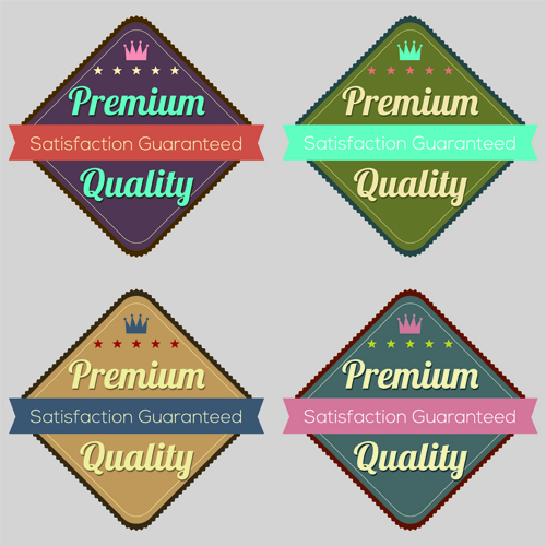 Retro style quality premium labels label 