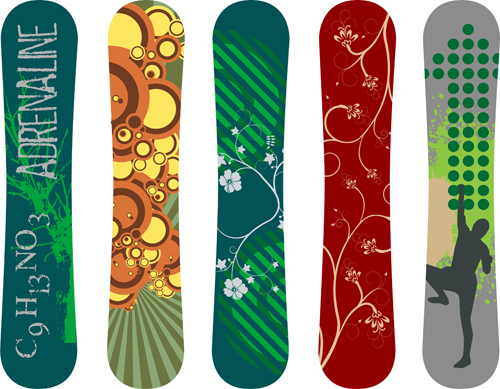 Modern snowboard vector template design 05