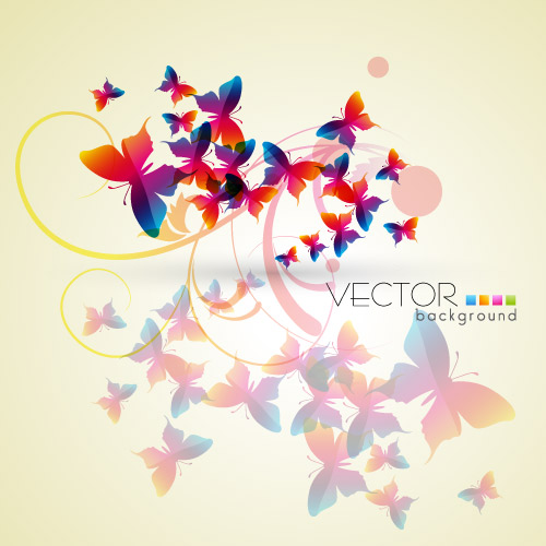 vector background multicolor butterflies background 