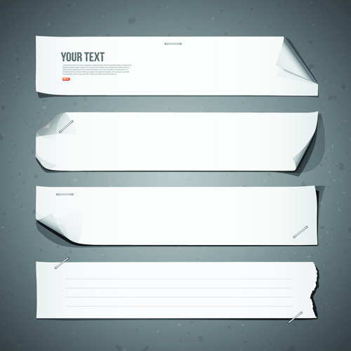 Different Paper Banners vector 01