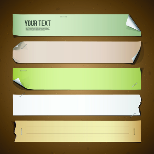 Different Paper Banners vector 02