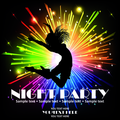 Beach Party Backgrounds vector 04