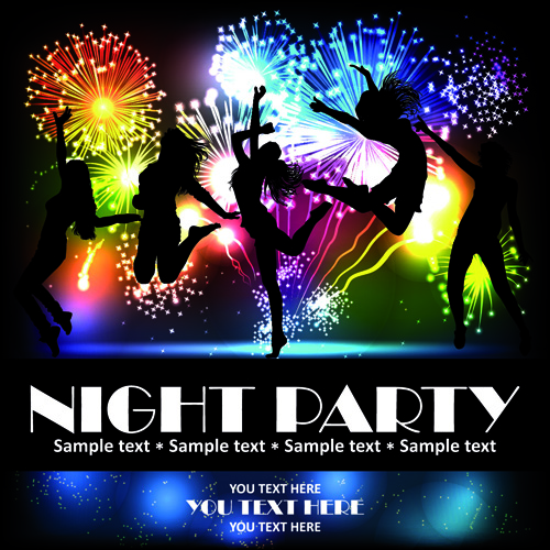 Beach Party Backgrounds vector 05